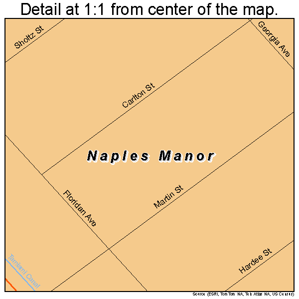 Naples Manor, Florida road map detail