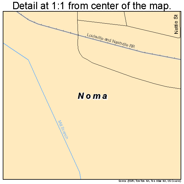 Noma, Florida road map detail