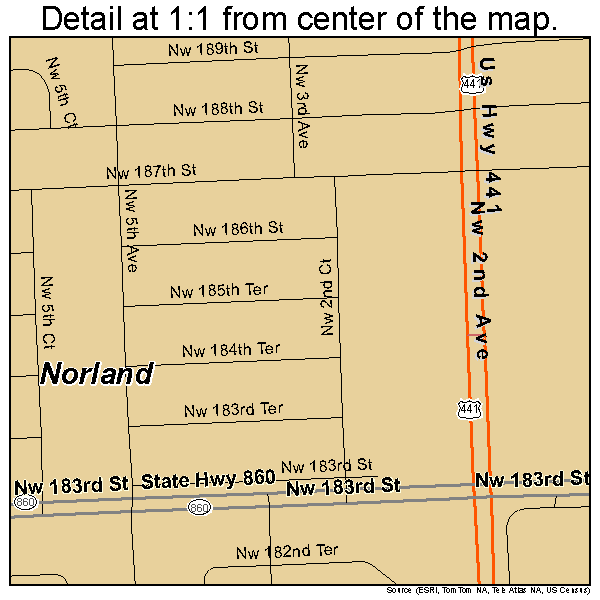 Norland, Florida road map detail