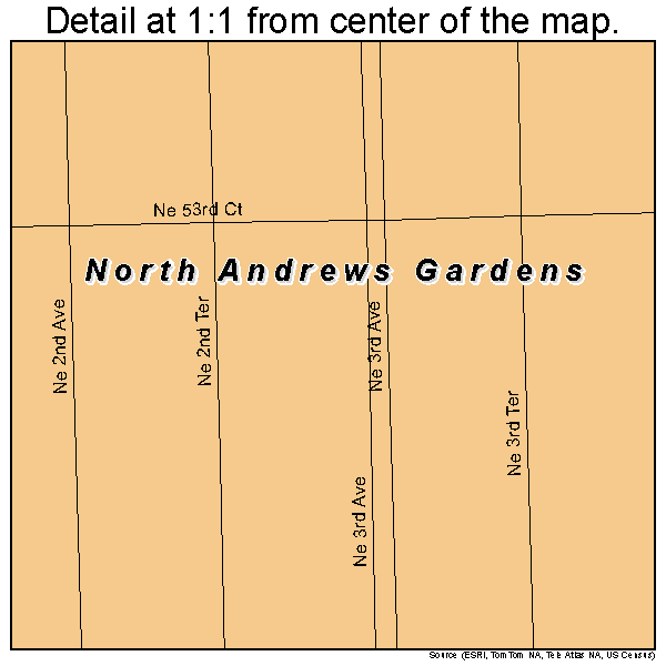 North Andrews Gardens, Florida road map detail