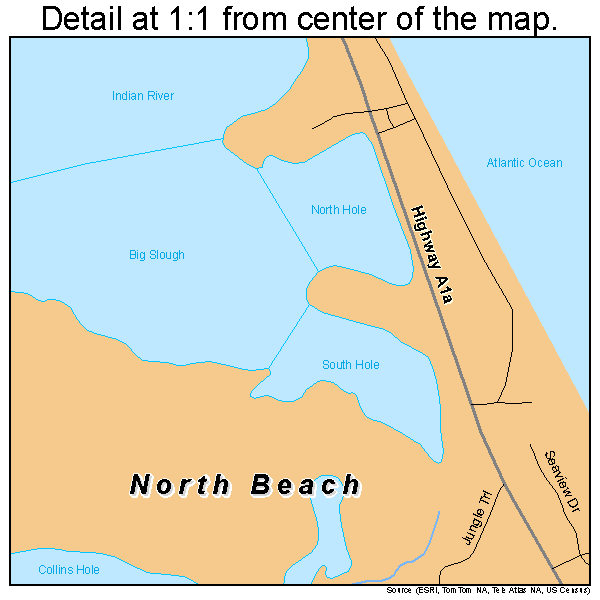 North Beach, Florida road map detail