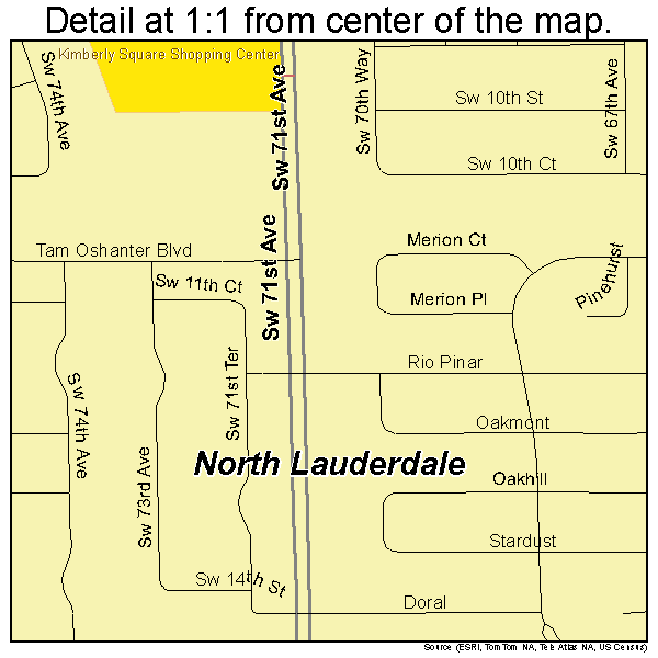 North Lauderdale, Florida road map detail