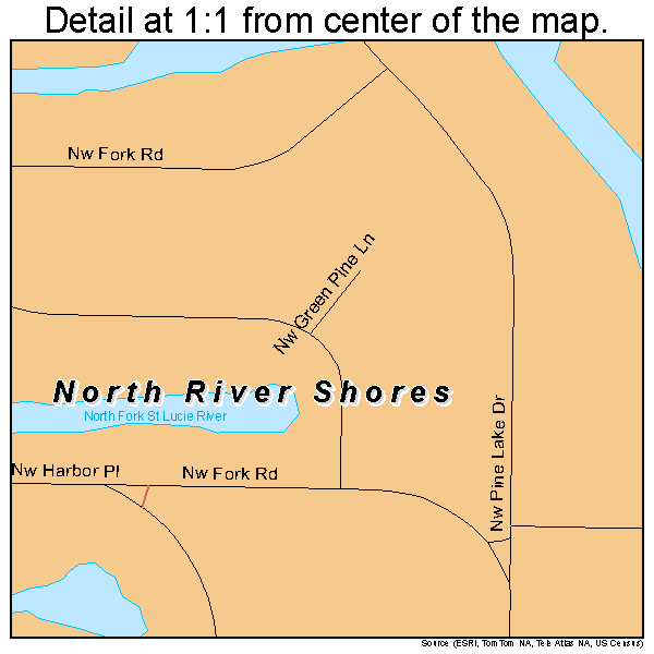 North River Shores, Florida road map detail