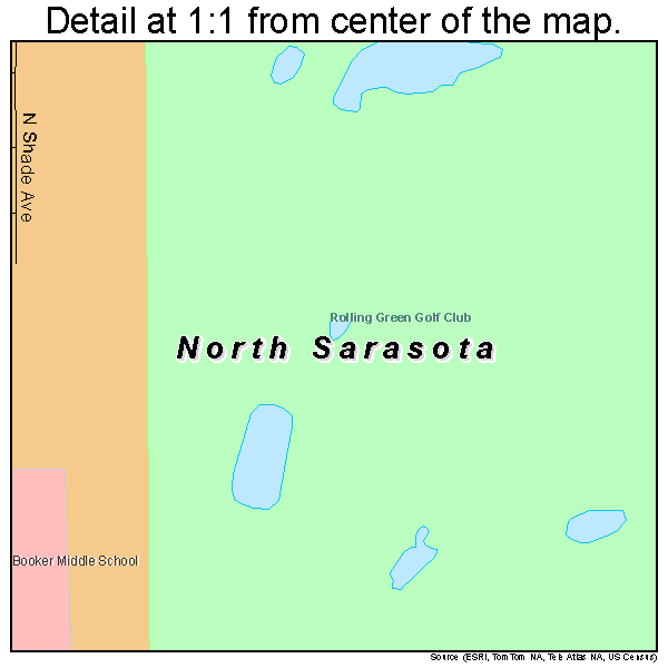 North Sarasota, Florida road map detail