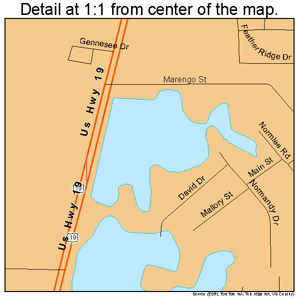 North Weeki Wachee, Florida road map detail