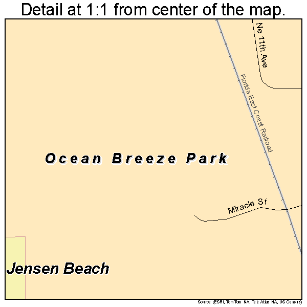 Ocean Breeze Park, Florida road map detail