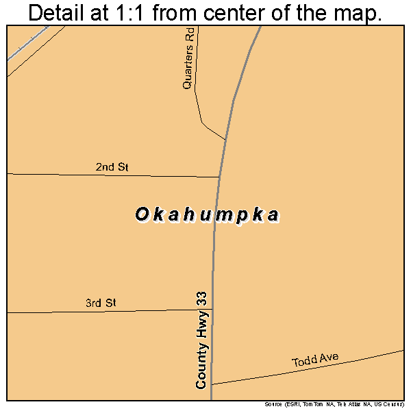 Okahumpka, Florida road map detail