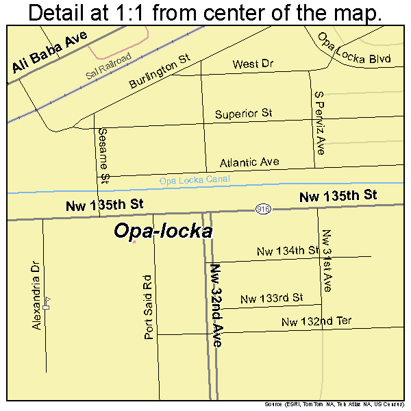 Opa-locka, Florida road map detail