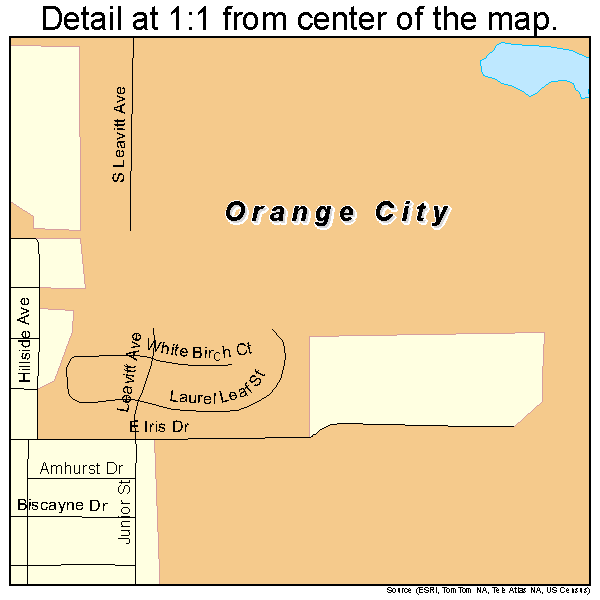 Orange City, Florida road map detail