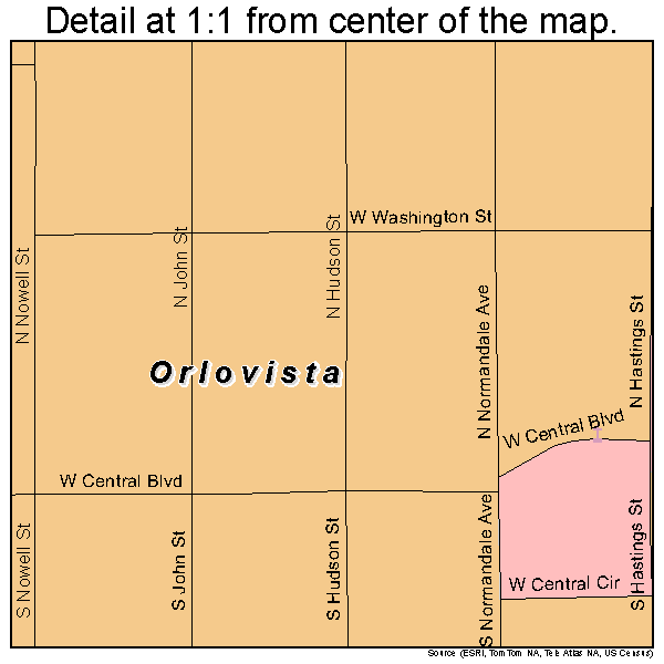 Orlovista, Florida road map detail
