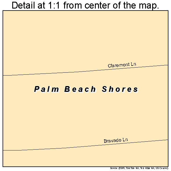 Palm Beach Shores, Florida road map detail