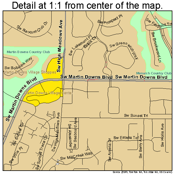 Palm City, Florida road map detail