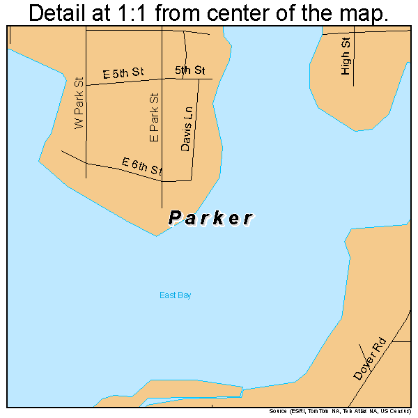 Parker, Florida road map detail