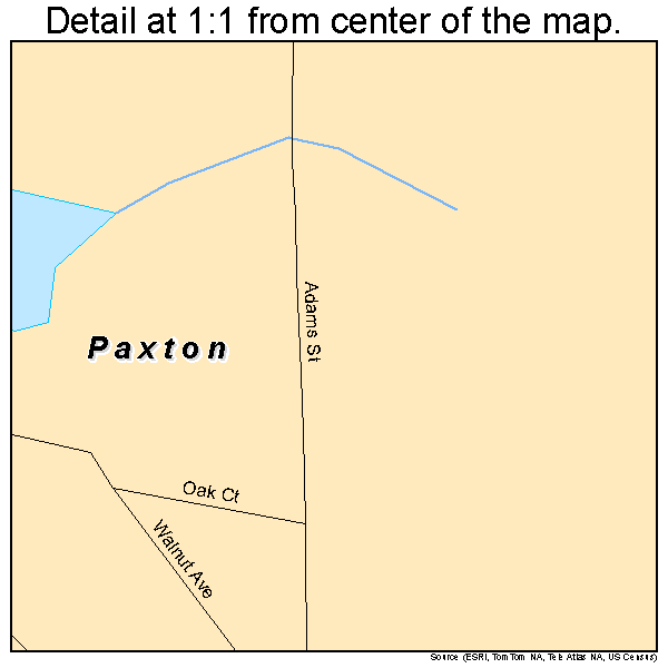 Paxton, Florida road map detail