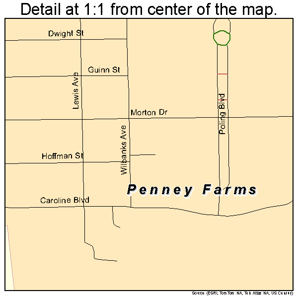 Penney Farms, Florida road map detail