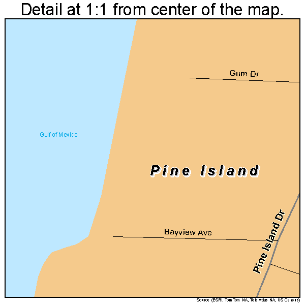 Pine Island, Florida road map detail