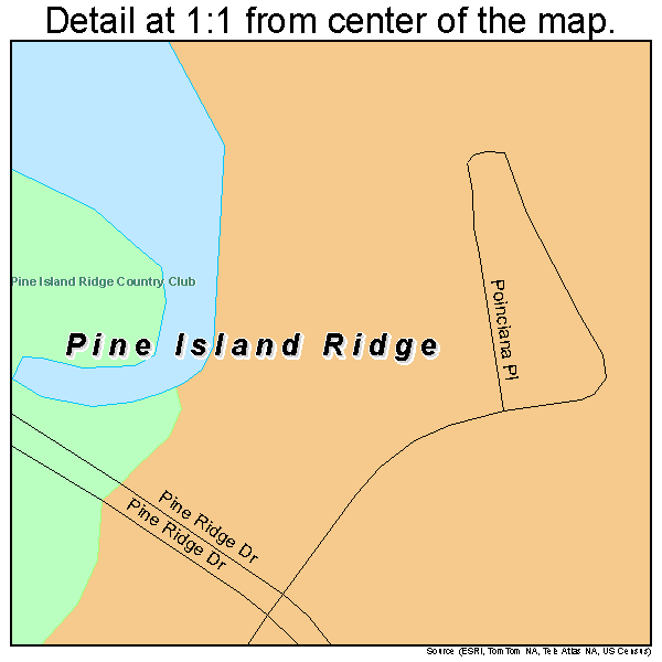 Pine Island Ridge, Florida road map detail