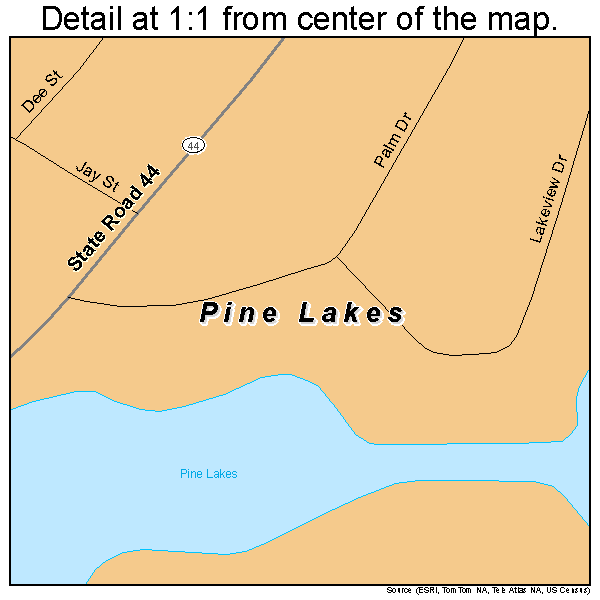 Pine Lakes, Florida road map detail
