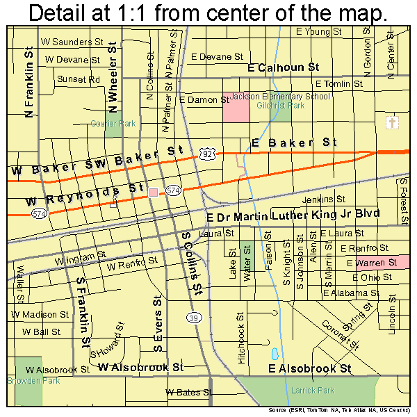 Plant City, Florida road map detail