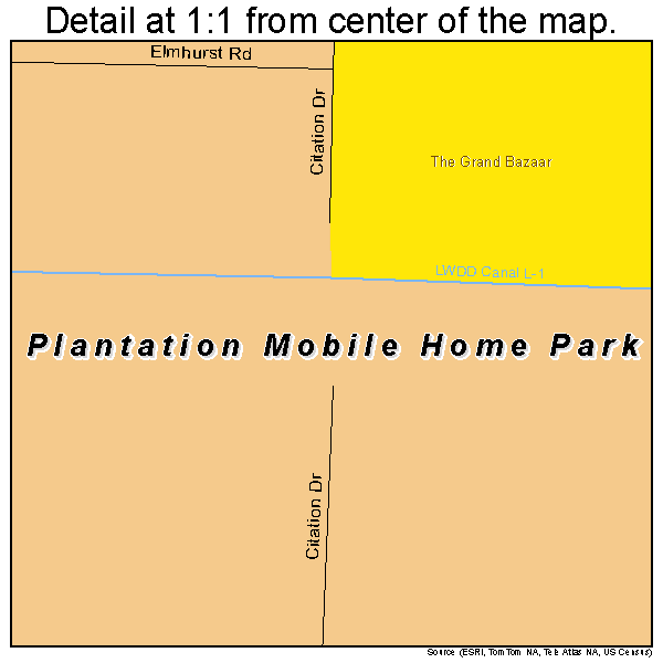 Plantation Mobile Home Park, Florida road map detail