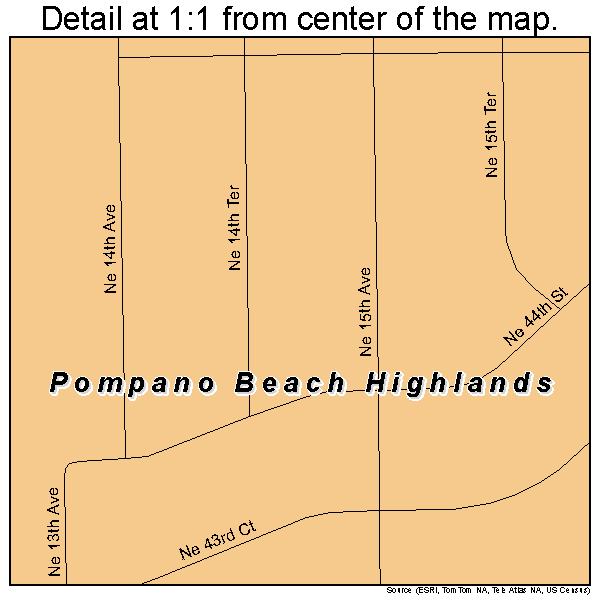 Pompano Beach Highlands, Florida road map detail
