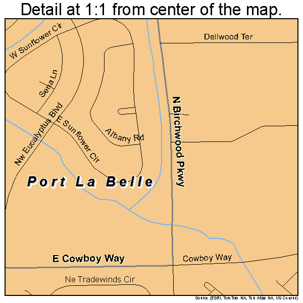 Port La Belle, Florida road map detail