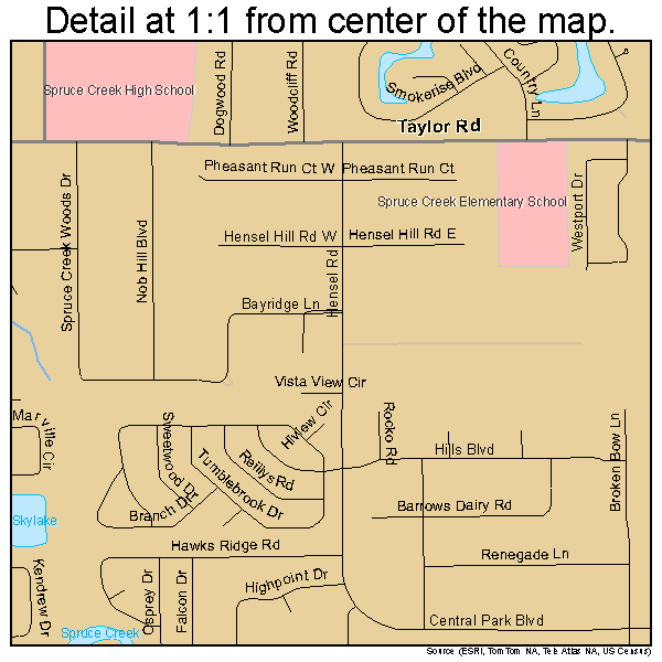 Port Orange, Florida road map detail