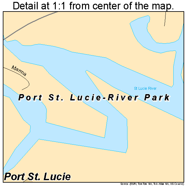 Port St. Lucie-River Park, Florida road map detail