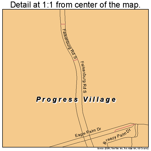 Progress Village, Florida road map detail