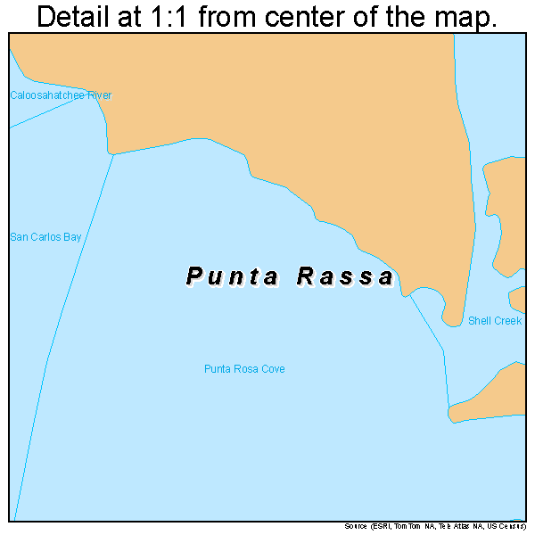 Punta Rassa, Florida road map detail