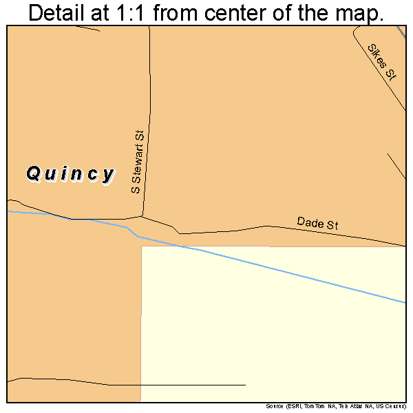 Quincy, Florida road map detail