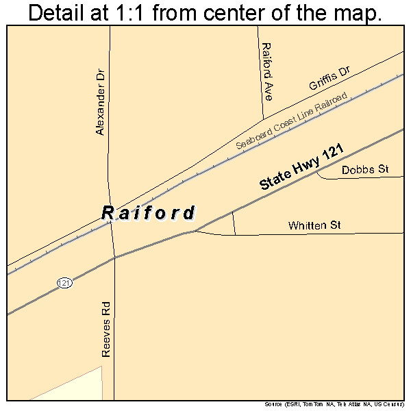 Raiford, Florida road map detail