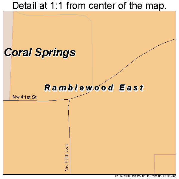 Ramblewood East, Florida road map detail