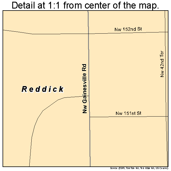 Reddick, Florida road map detail