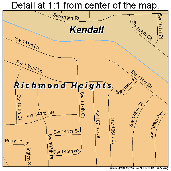 Richmond Heights, Florida road map detail