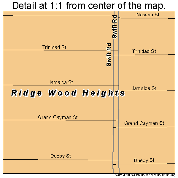 Ridge Wood Heights, Florida road map detail