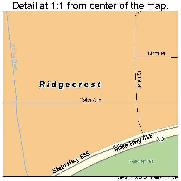 Ridgecrest, Florida road map detail