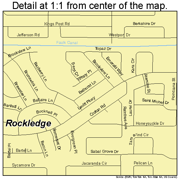 Rockledge, Florida road map detail
