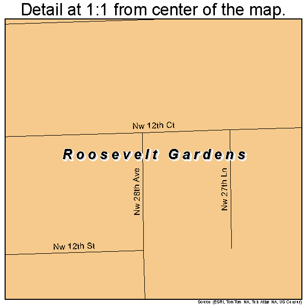 Roosevelt Gardens, Florida road map detail