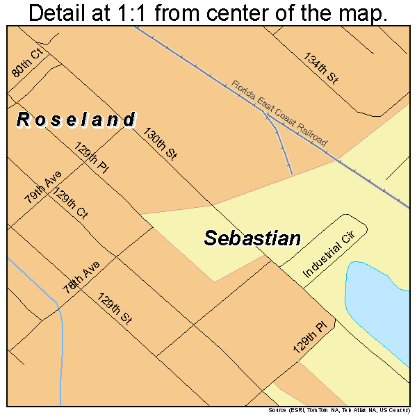 Roseland, Florida road map detail