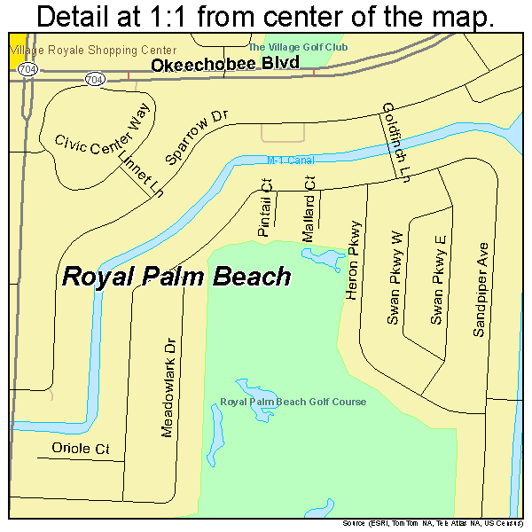 Royal Palm Beach, Florida road map detail