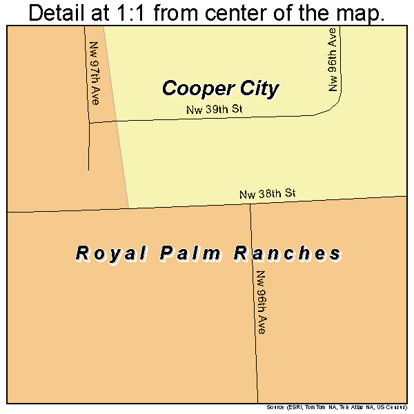 Royal Palm Ranches, Florida road map detail
