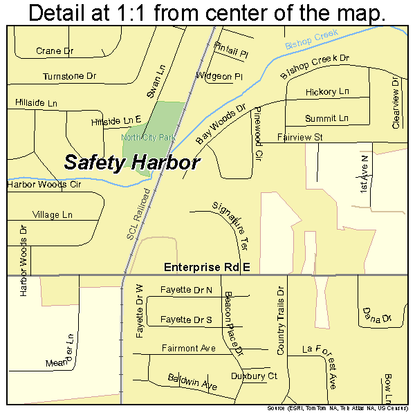 Safety Harbor, Florida road map detail