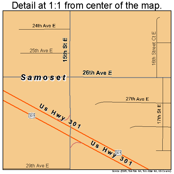 Samoset, Florida road map detail