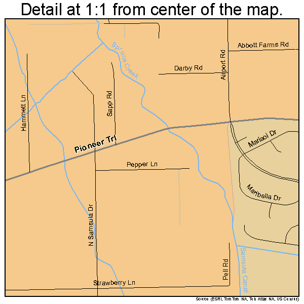 Samsula-Spruce Creek, Florida road map detail