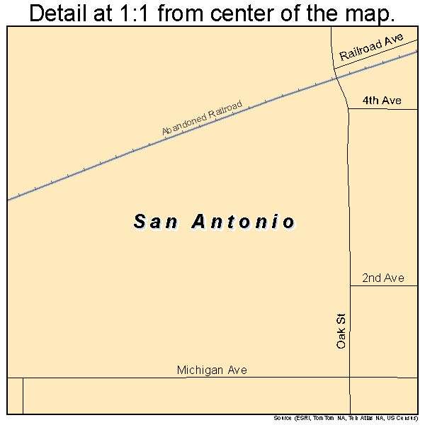 San Antonio, Florida road map detail