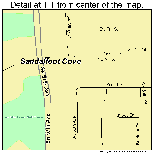 Sandalfoot Cove, Florida road map detail