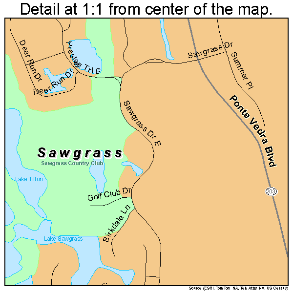 Sawgrass, Florida road map detail