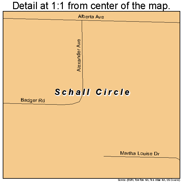 Schall Circle, Florida road map detail