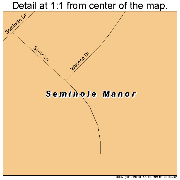 Seminole Manor, Florida road map detail